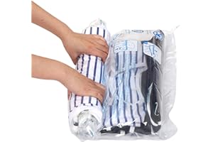 HIBAG 10 Compression Bags for Travel, Travel Essentials Compression Bags, Vacuum Packing Space Saver Bags for Cruise Travel Accessories (10-Pack)