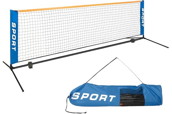 AKOZLIN Filet de tennis 10ft(3 M), Filet d'entraînement de tennis pliable, léger et portable pour enfants - Facile à installer avec sac de transport - Pour arrière-cour, jardin, terrain d'exercice