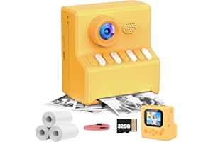 Camara de Fotos Instantaneas Niños: HODDRCCN 40MP Camara Fotos Infantil Instantanea Naranja - Tarjeta de 32G y Correa Portátil - Juguete Regalo Navideño de Cumpleaños para Niñas de 3 a 14 Años