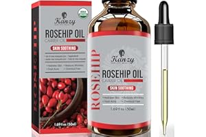 KANZY HAIR AND BEAUTY Kanzy Rosehip Oil for Face 50ml Rosehip Oil Organic Cold Pressed Rose Hip Oil for Face 100% Pure Vegan Cruelty Free for Skin, Hair, Nails, and Body for Nourishment, Dryness, Fine lines and Scars