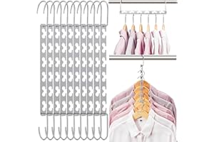 Exquilnova 10PCS Space Saving Hangers,Heart Shaped Hangers for Clothes Space Savers,Clothes Rack for Wardrobe Storage Organiser,Smart Hanger for Jackets,Coats,Pants,Down Jackets(10 Pcs,Heart Shape)