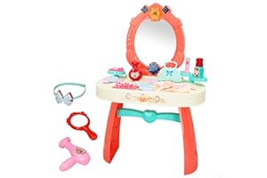 COLORBABY Tocador con luz y sonido, Princesas, Incluye accesorios, Belleza infantil, Juego maquillaje, Mesa para maquillarse niñas, Juguete para niña 3 años (47378)