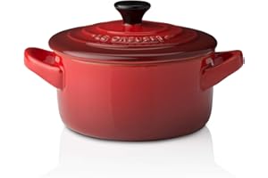 Le Creuset Mini-Cocotte/ Bräter, Rund, 200 ml, 10 x 5 cm, Steinzeug, Kirschrot