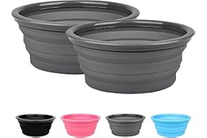 big buddy® 2X Futternapf faltbar aus Silikon | 1L Reisenapf für Hunde und Katzen | Faltnapf, Hundenapf, Wassernapf Trinknapf (Grau)