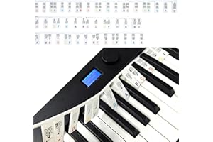 BLLREMIPSUR Abnehmbare Klaviertastatur Notenetiketten, Klavier Keyboard Aufkleber in Voller Größe 88 Tasten aus Silikon, Farbenfrohe Klaviertastatur-Noten für Anfänger