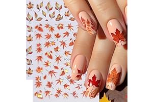 MISSJELLY Nagelsticker Herbst 3D Nagelaufkleber Selbstklebend Gold Nail Art Sticker Erntedankfest NagelDesign Nagelsticker Herbst DIY Maniküre Dekoration(2Blatt)