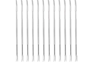‎BESTONZON 12 Stück Edelstahl Muschelfische Seafood Gabeln Nut Picks Multifunktionspicker Seafood Tools
