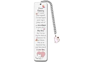 FCZIVA Nanny Bookmarks Christmas Gift Bookmark Nana Birthday Present I Love You Happy Retirement Appreciate Love Quotes Engraved Keepsakes Happy Mothers Day Thank You Gifts Ideas Cute Cats Design