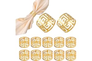 HOMEJOY 12 Pezzi Anelli Portatovaglioli in Metallo Oro Porta Tovaglioli da Tavola Anelli Portatovaglioli Dorati Tovaglioli per Matrimonio per Banchetti Festival Celebrazioni Festa di Nozze