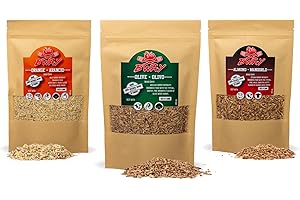 BWAY Bois pour Fumage à Froid, Parfait pour Pistolet à Fumée pour Fumoir à Froid, Assortiment de 3 Essences de Bois Fumage pour Fumoir et Barbecue, sciure Fumage (3x400 ML)