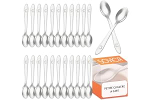SOVICA Cuillere a cafe petite acier inox 24 pieces 10 cm convient pour la maison restaurants lave-vaisselle