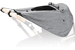 Buggy Sun Cover, Etercycle Universal Pram Sunshade UV Protection and Water Resistant, Sun Cover with Viewing Window for Strollers Pushchairs