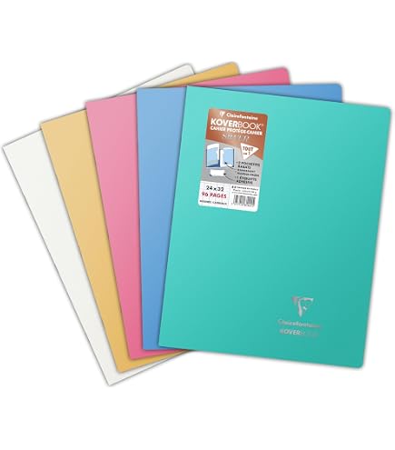 Oxford Cahier Broché Classique 24x32 Cm - 192 Pages Grands Carreaux Seyès, Couleurs Aléatoires