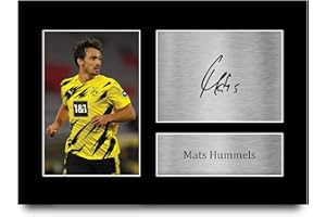 HWC Trading A4 Mats Hummels Borussia Dortmund Geschenke Gedruckt, Signiert Autogramm Bild, Für Fußball-Fans Und Anhänger