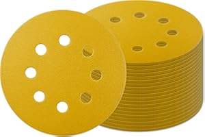 GZKTY 100PCS 125mm Sanding Discs, 8 Hole 5 Inch Round, Grit 240 Sanding Discs Pads for Random Orbital Sander Pads