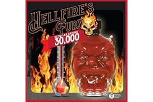 Thoughtfully, Hellfire's Fury Hot Sauce Gift, Devil Head Shaped Glass Jar Filled with Spicy Hot Sauce
