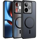 Effcotuo Magnetic Case for Realme GT 7/ 7T 5G Case Compatible with MagSafe, Flexible Silicone Case + Acrylic CarcEffcotuo Fas