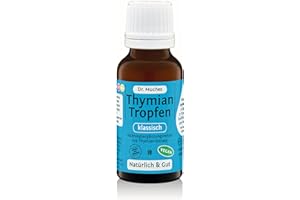 Thymian Tropfen klassisch Dr. Muches │ Mit hochkonzentriertem, natürlichen Thymol │ Für Thymiantee und Thymianwasser│ Auch zum Inhalieren │ Sofort bioverfügbar │ Vegan und alkoholfrei │ 1x20 ml