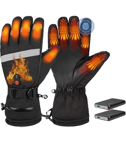 Gants Chauffants Rechargeables 5000mAh - Imperméables, 3 Niveaux De Chaleur, Écran Tactile - Pour Moto, Vélo, Ski, Randonnée Hiver