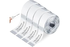Zaxiva Carta Adattata per Etichette, Trasparente Nastro Etichette Adesive, Ricambio Originale Nastro di Etichettatura per Marklife P11/P12/P15, Phomemo D30/D32/D35, Vretti HP1/HP3/HP4, 14x30mm