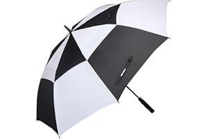 PENGDA Automatik Golf Regenschirm - 158 cm / 62 Zoll Groß Stockschirm GolfSchirme für Herren männer Familiengebrauch Robust Sturm geschützt durch Doppelkappe mit Windöffnung