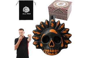 BOCGUY Aztekische Todespfeife, Authentische Menschlich Klingende Schreie, Lauteste Schreipfeife Bei 125+ Dezibel, Aztec Death Whistle, Geschenke zum Fest der Toten, Schreiende Azteken-Kriegspfeife