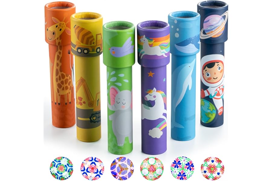 iKeelo 6Pcs Classic Kaleidoscope - Pass the Parcel Gifts for Kids' Birthday, Retro Party Favor Goodie Bag Fillers Return Gifts Carnival Prize and Stocking Stuffers