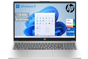 HP Ordenador portátil de 15.6" FHD (Intel Core i7-1335U, 16GB RAM, 1000GB SSD, Intel Iris Xe Graphics, Windows 11) Silver - Teclado QWERTY Español