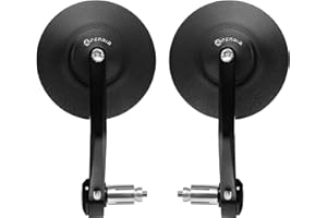 FENRIR Omologati Nero CNC Specchietti Retrovisori Moto Manubrio end bar per Retrò Scrambler Cafe Racer Monster V7 XSR700 XSR900 CB300R CB650R CB500F GTS300 RNINET SV650