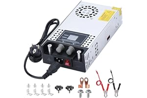 NUOFUWEI Regolabile DC 0-24V 25A 600W Alimentatore Trasformatore 230V AC to DC 0-24V 0-25A 600Watt Interruttore Alimentatore con LED Display, Regolabile Uscita Tensione Corrente 24V 25A 600W Alimentazione