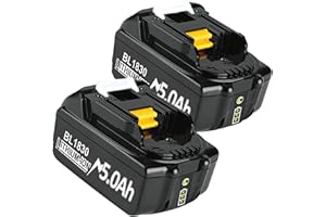 BONADGET 2 x 18 V 5000 mAh Li-ion akumulator zamienny do Makita BL1850B BL1830 BL1850 BL1860 BL1830B BL1860B BL1840 BL1820 BL1845 BL1835 BL1815 LXT-400 z diodą LED kator kator