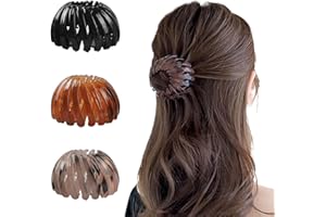 Zeayebsr Pinza de Pelo para Mujer, 3 pinzas pelo mujer de grandes de plástico,Horquillas Pelo Clásico Clips de Pelo Grandes Accesorios para Mujer Niña Fiesta Boda (Café negro, café claro, café oscuro)