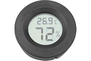 GAROSA Mini Cyfrowy Termometr Higrometryczny Wewnętrzny Monitor Temperatury Powietrza Z Dużym Wyświetlaczem Lcd I Podświetleniem Dla Gadów (Czarny)