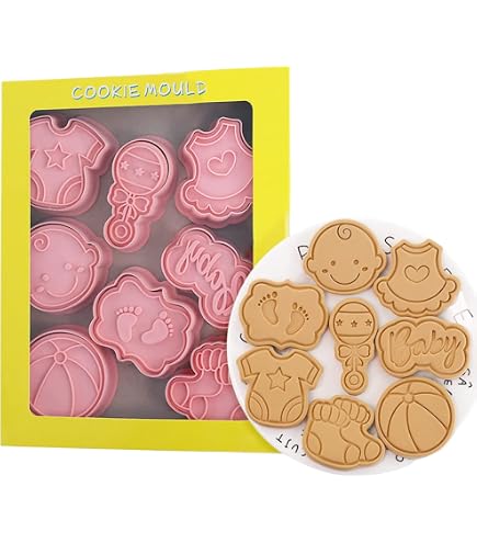 LissieLou Stampino per biscotti e goffratura per festa della mamma con cuore e glassa per fondente, colore: rosa chiaro/trasparente
