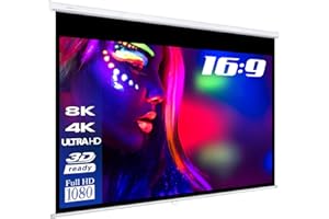 ESMART Profesional MIROLO Pantalla Manual 244 x 137 cm (110") 16:9 | Pantalla de proyección de proyector de Cine en casa Pantalla de Enrollable LCD LED