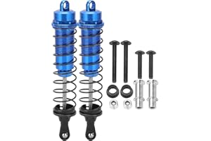 VGEBY Amortiguador RC, 2 Piezas 1/8 Ajustable RC 140 mm Amortiguador Lleno de Aceite para TRAXXAS Slash 2WD RC Car(Azul) Accesorios Para Modelos De Coches