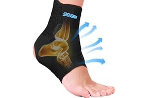 Sioven Ankle Support Brace for Sprained Ankle & Ligament Damage, Sports Protect, Plantar Fasciitis, Achilles tendonitis, Injury Recovery, Adjustable Ankle Brace Wrap Strap for Men and Women (L)