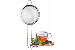 ADLAM Tea Strainer Stainless Steel Sieve Fine Mesh Strainer Oil Sieve Filter for Loose Tea Cocktail Coffee Powder Sugar Flour Baking Colander Cooking Essentials Kitchen Supplies Home Accessories (1Pc)