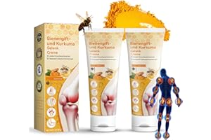 ‎SHEFAVE 2 Stück Kurkuma Bienengiftsalbe gegen Schmerzen, Bee Venom Creme für Nacken, Taille, Rücken, Hände, Füße Unbehagen, Beruhigend, Schmerzlinderung, Turimeric Joint Relief Bee-cream