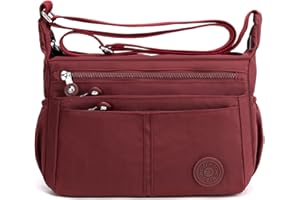 DIRRONA Casual Bolsos Bandolera Nylon Bolso de Mujer Viajes Bolso Bandolera Nylon Bolso Trabajo Compras Bolsos Cruzados Mujer Multibolsillos Uso Diario