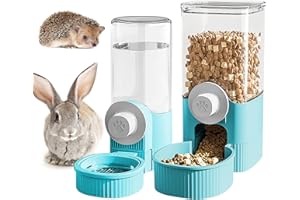 BORDEAG Abreuvoir Et Distributeur Automatique de Nourriture à Suspendre, Mangeoire et Distributeur d'Eau pour Chat, Lapin