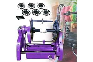 AUTUMFLATGAO 12V Bobinadora Automática De Hilo, Bobinadora De Hilo De Lana De 4oz, Velocidad Ajustable, Avance Y Retroceso, Rueda Giratoria Eléctrica para Tejer Hilo,Purple