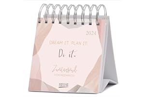 Plan it 2024: Aufstellbarer Typo-Art Postkartenkalender. Jede Woche ein neuer Spruch. Hochwertiger Wochenkalender für den Schreibtisch