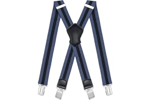 Dresime Bretelle da Uomo per pantaloni con 4 clip forti 4 cm di larghezza, per Uomini e Donne Grandi e alti Larghezza Regolabile di Elastiche e Forma a X Elastica