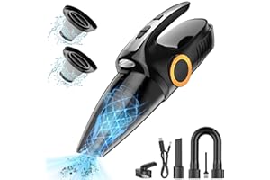 NHOWIN Cordless Handheld Vacuum Cleaner, 9500 Pa Strong Suction Power Handheld Vacuum Cleaner Battery 6000 mAh Long Battery Life Car Vacuum Cleaner Mini Vacuum Cleaner with 2 Filters for Home, Car,