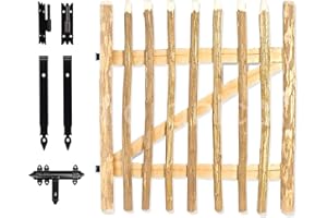 Floranica Portail de Jardin portillon en Bois Hazel clôture Portail charnières et Accessoires Largeur Entre Piquets 6-9 cm Hauteur: 80cm Largeur: 100cm