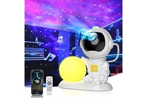 VUENICEE Astronauta Cielo Stellato Galassia Proiettore, Proiettores Planetario, Astronauta Proiettore Stelle con Telecomando/Timer/Bluetooth/Altoparlante Musicale, Regalo Perfetto per Bambini e Adulti