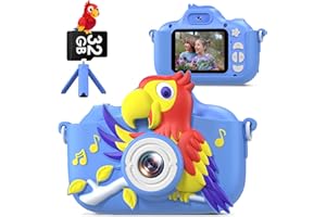 GREENKINDER Camara Fotos Infantil, 2,0 Pulgadas Cámara para Niños con Trípode,1080P HD Cámara Digital para Niños con Tarjeta SD de 32 GB,Cámara Fotos Niños para Selfies,para Niños y Niñas de 3-10 Años