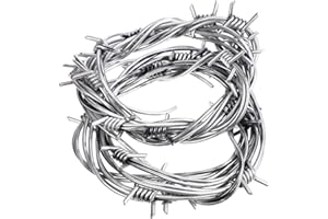 SAFIGLE Lot de 2 guirlandes de fil barbelé artificiel de 2,4 mm - En plastique - Pour décoration d'Halloween, de clôture, d'animaux, de dissuasion, de jouets d'astuces