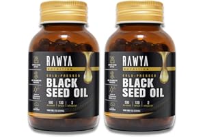 RAWYA Organic Black Seed Oil - Black Cumin Oil for Beauty and Wellness - Nigella Sativa Supplements - Cold-Pressed - Kalonji - High Concentration - Daily Essentials Nutrients - 120 Softgel Capsules